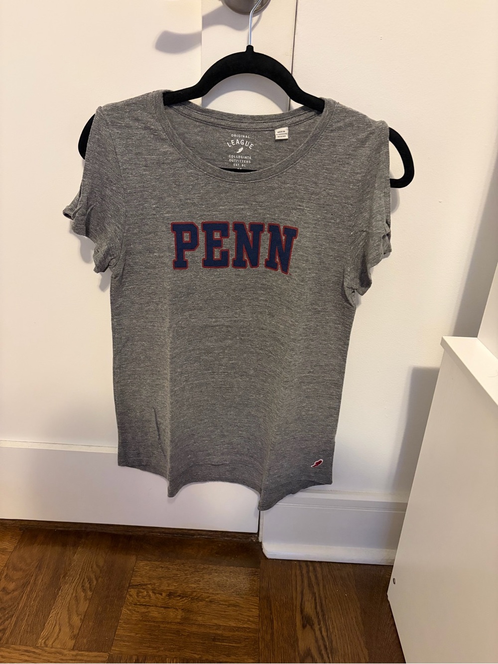 League Collegiate Outfitters Gray Short Sleeve Tee with PENN Script